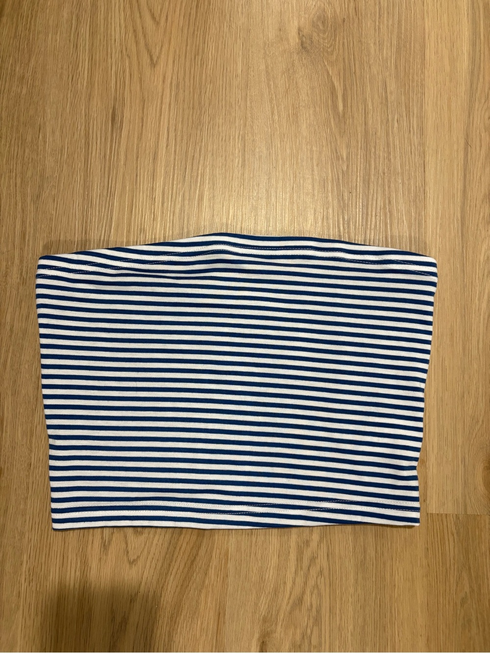 Blue and White Striped Women’s Tube Top